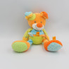 Doudou chien orange bleu vert Funny Farmer NATTOU