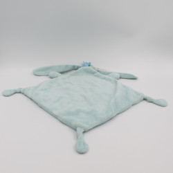 Doudou plat lapin bleu blanc étoile lune AUCHAN