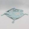 Doudou plat lapin bleu blanc étoile lune AUCHAN