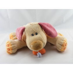 Doudou chien Bo beige oreilles bordeaux NATTOU 