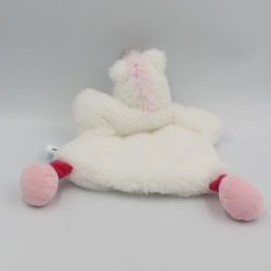 Doudou marionnette licorne blanche rose doré BABY NAT