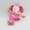 Doudou musical lapin rose orange violet fleur pois TEX BABY
