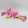 Doudou musical lapin rose orange violet fleur pois TEX BABY