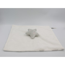 Doudou plat blanc étoile grise PRIMARK