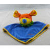 Doudou plat souris jaune bleu CHARLY ET CIE