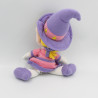 Doudou poupée sorcière carabouille mauve rose FRANCELOC