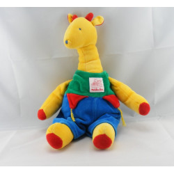 Doudou girafe robe verte jaune Les Loustics MOULIN ROTY