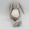 Doudou lapin gris blanc rayé étoiles GABY NOUKIE'S