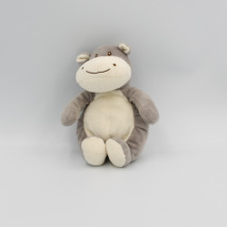 Doudou hippopotame gris  blanc GIPSY