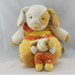Doudou et compagnie plat Hugo chien rouge avec bébé 