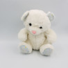 Ancienne peluche ours blanc bleu étoiles