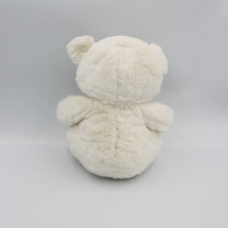 Ancienne peluche ours blanc bleu étoiles