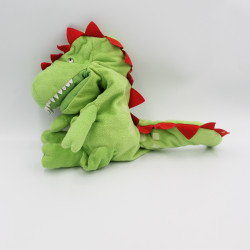 Doudou peluche marionnette dragon dinosaure vert rouge IKEA
