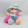 Peluche Popples rose pyjama rayures bleu 1986