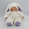 Poupée Lapin blanc mauve ANNE GEDDES 40 cm