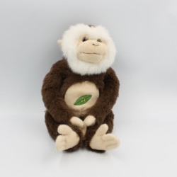 Doudou peluche sonore singe marron feuille GIPSY