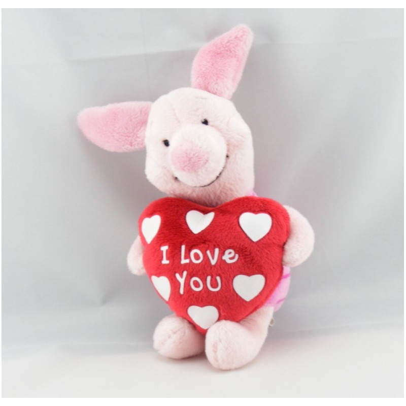 Doudou Porcinet coeur Je t'aime 