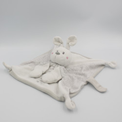 Doudou plat lapin blanc gris SIMBA TOYS KIABI