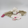 Doudou plat vache gris blanc rose lune Victoria et Lucie NOUKIE'S