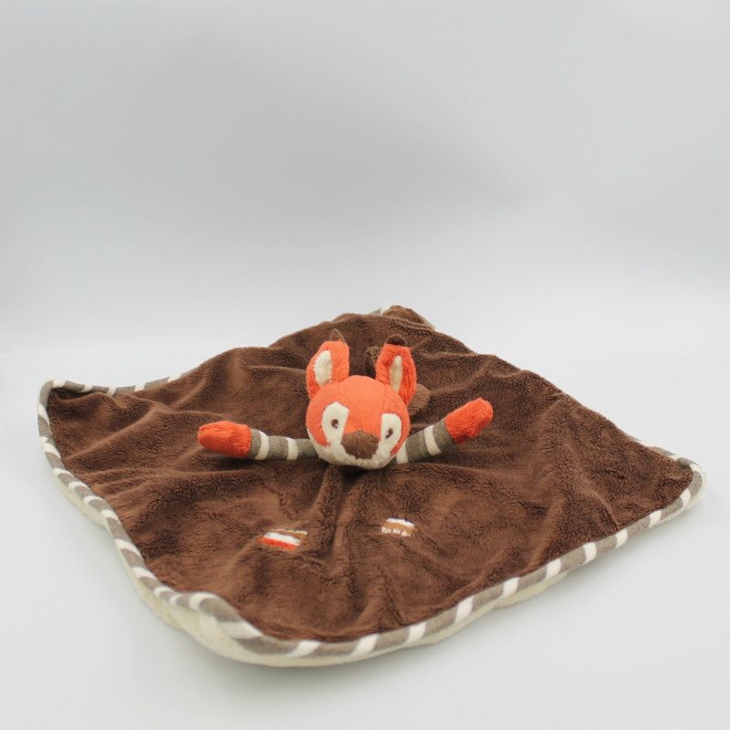 Doudou plat écureuil orange marron Jumpy BUKOWSKI