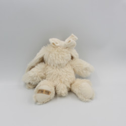 Peluche lapin blanc écru petit noeud LOUISE MANSEN