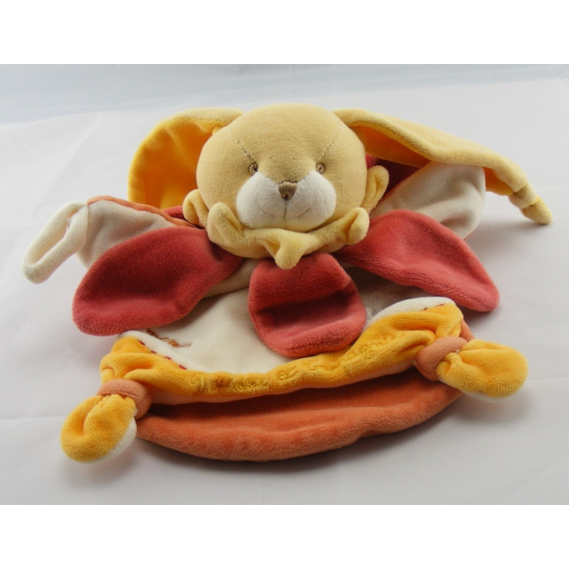 Doudou et compagnie plat lapin rouge orange maman pétale