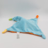 Doudou plat lion jaune orange vert bleu BAMBIA