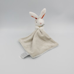 Doudou et compagnie lapin blanc rouge gris mouchoir