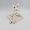 Doudou et compagnie lapin blanc rouge gris mouchoir