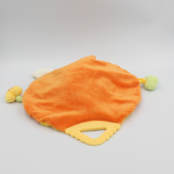 Doudou plat rond lapin orange rose coeur NICOTOY