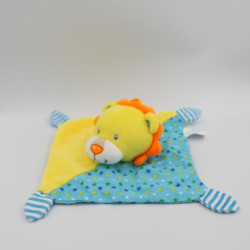 Doudou plat lion jaune bleu orange étoiles ITEM