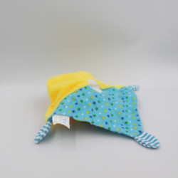 Doudou plat lion jaune bleu orange étoiles ITEM