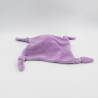 Doudou plat chat Patou mauve violet foulard vert Bengy