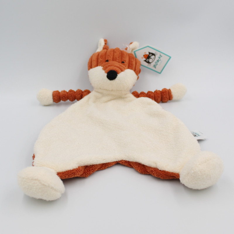 Doudou plat renard orange blanc JELLYCAT