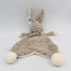 Doudou plat lapin beige blanc velours JELLYCAT