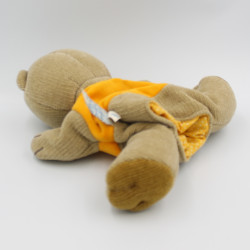 Doudou marionnette ours marron orange jaune pois CHICCO
