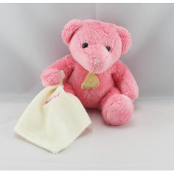 Doudou plat ours rose mouchoir Baby nat 