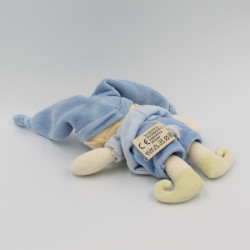 Doudou lutin garçon arlequin bleu NICOTOY 15 cm