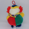 Doudou clown rouge vert jaune bleu blanc GIPSY