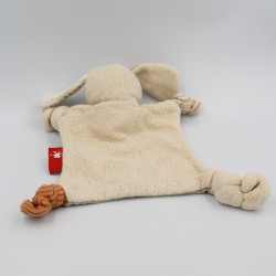 Doudou plat chien beige orange vert rayé SIGIKID