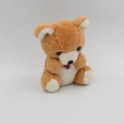 Ancienne peluche ours marron blanc avec pouet