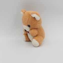 Ancienne peluche ours marron blanc avec pouet 