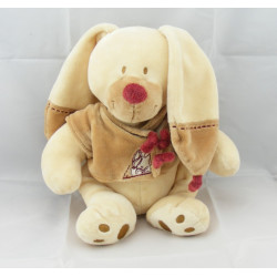 Doudou lapin beige bordeaux NICOTOY