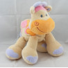 Doudou girafe vache beige taches orange rose NATTOU