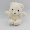 Ancienne Peluche ours blanc fleurs rouge AJENA