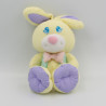 Ancien doudou lapin jaune mauve pois FISHER PRICE 1997