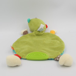 Doudou plat singe vert marron rouge orange BABYSUN