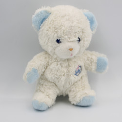 Doudou Peluche ours blanc bleu BOULGOM