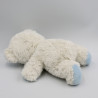 Doudou Peluche ours blanc bleu BOULGOM