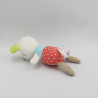 Doudou souris blanche rouge bleu vert POMMETTE